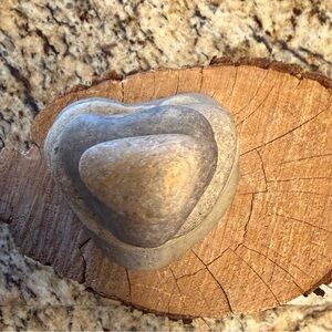 Gray and Tan Heart-Shaped Stone Sculpture